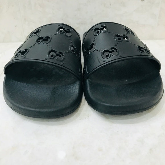 Gucci Other - GUCCI {9} Men's Rubber GG Slide Sandal Black